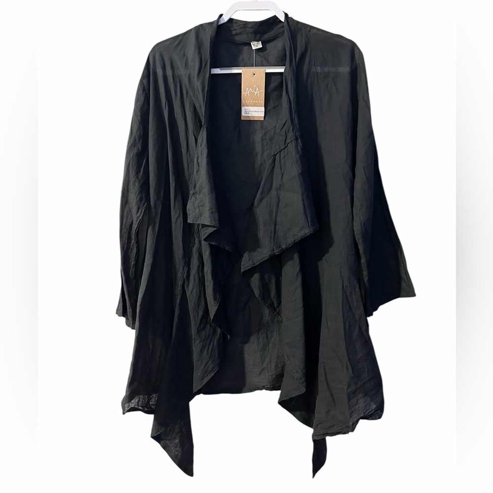 Aria Handmade Asymmetrical Open Jacket  Lagenlook